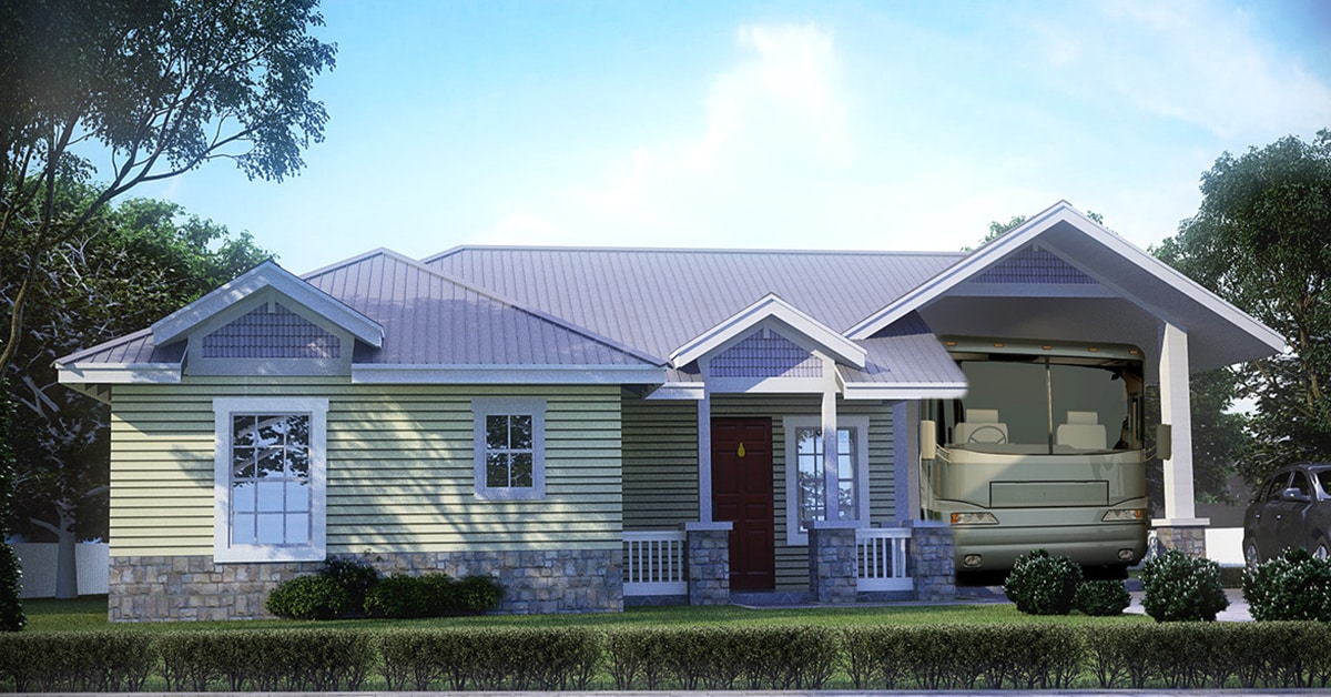 Rendering of the Aruba model of Reunion-Pointe's RV Port Homes